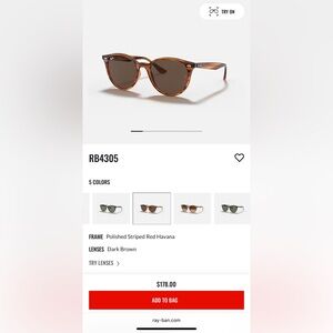 Ray-Ban Polished Striped Red Havana Sunglasses